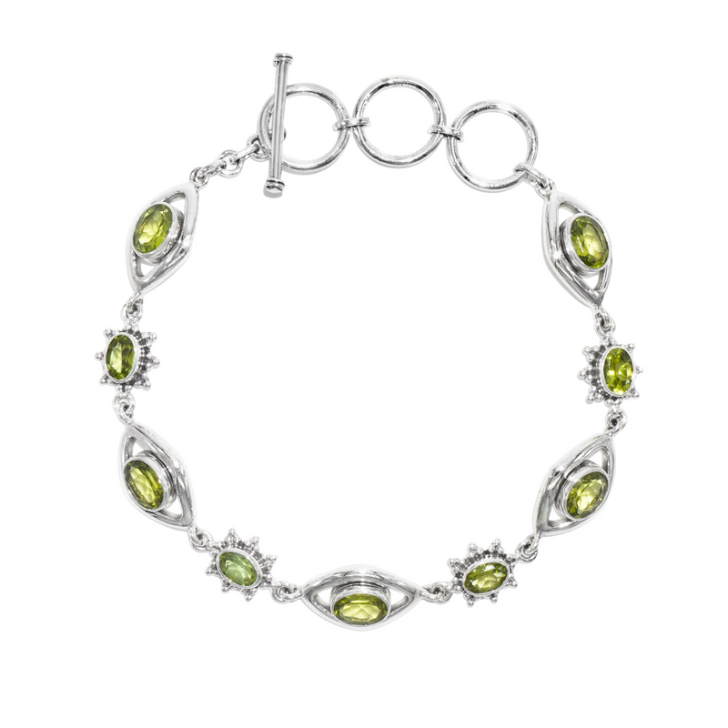 Sterling Silver Peridot Bracelet SSBR16