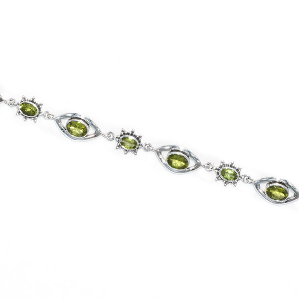 Sterling Silver Peridot Bracelet SSBR16