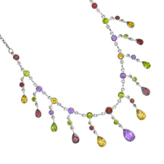 Sterling Silver Multi Gemstone Necklace SSN11