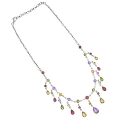 Sterling Silver Multi Gemstone Necklace SSN11