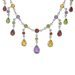 Sterling Silver Multi Gemstone Necklace SSN11