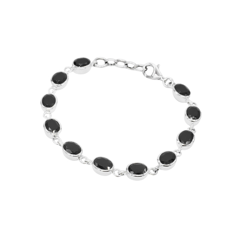 Sterling Silver Black Spinel Bracelet SSBR64