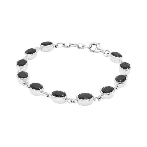 Sterling Silver Black Spinel Bracelet SSBR64