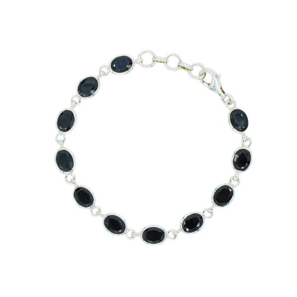 Sterling Silver Black Spinel Bracelet SSBR64