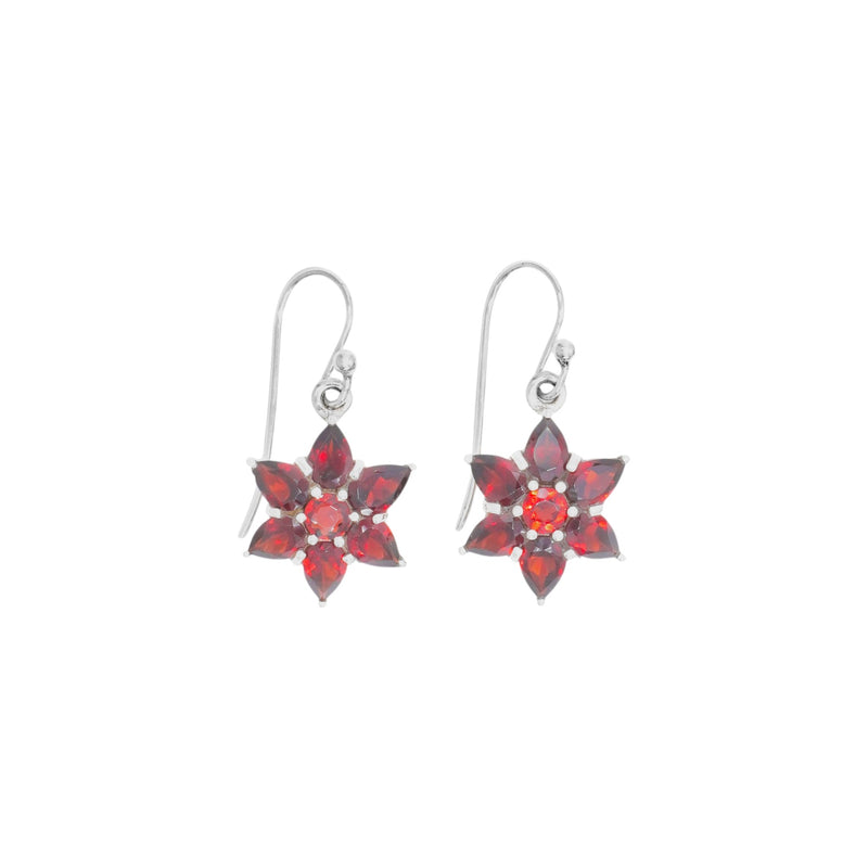 Sterling Silver Garnet Earrings SSER111