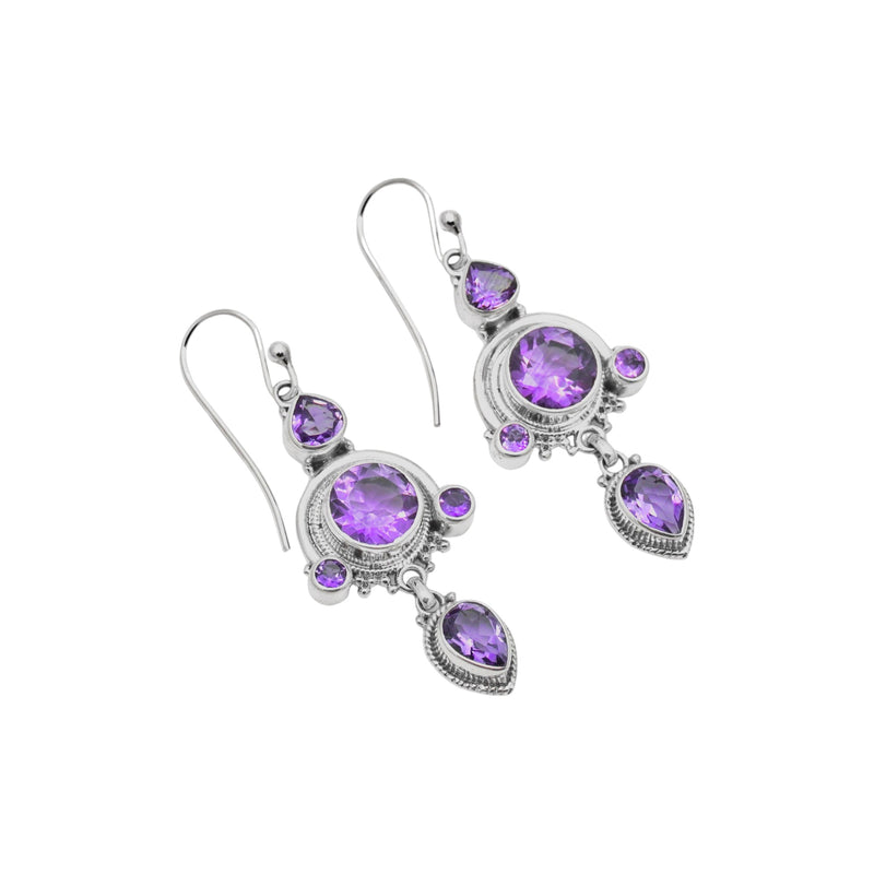 Sterling Silver Amethyst Earrings SSER159