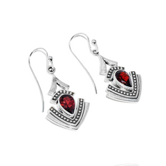 Sterling Silver Garnet Earrings SSER134