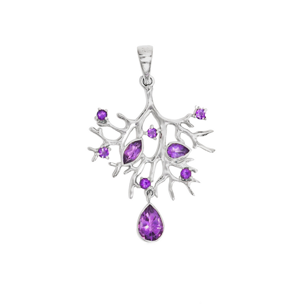 Sterling Silver Amethyst Pendant SSP191