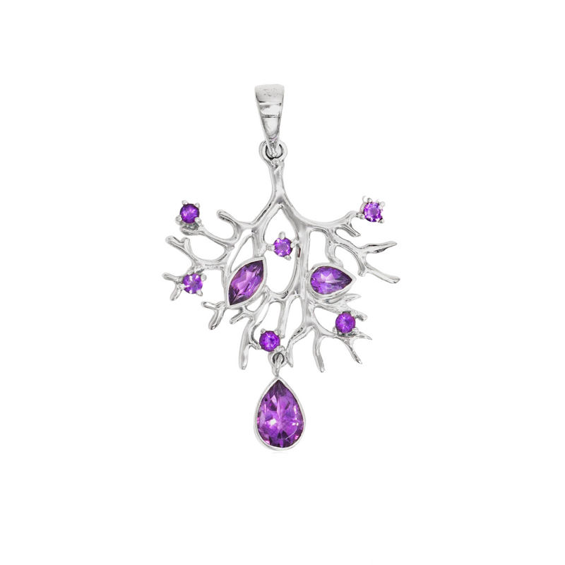 Sterling Silver Amethyst Pendant SSP191
