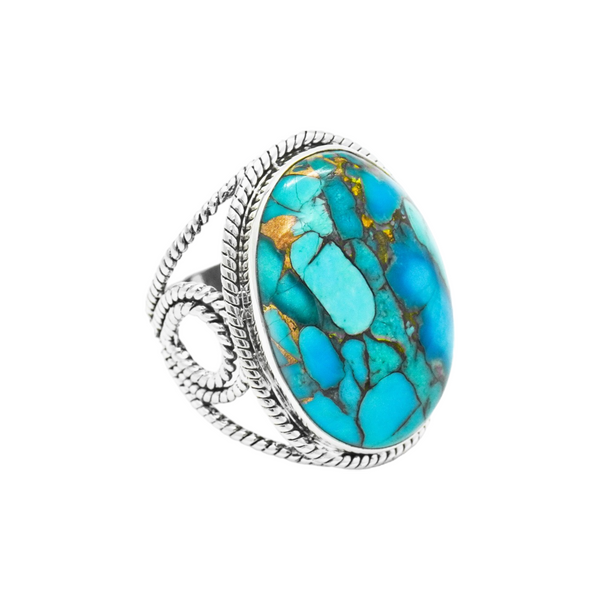 Sterling Silver Copper Turquoise Ring SSR258