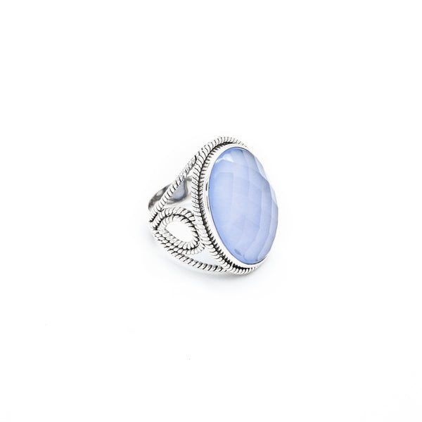Sterling Silver Aqua Calcedony Ring SSR258