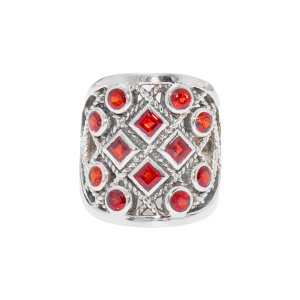 Sterling Silver Garnet Ring SSR264