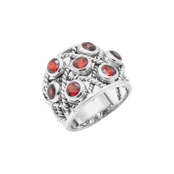 Sterling Silver Garnet Ring SSR263
