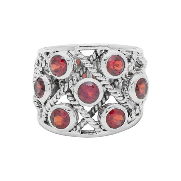 Sterling Silver Garnet Ring SSR263