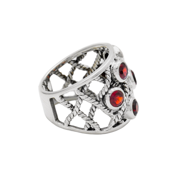 Sterling Silver Garnet Ring SSR263