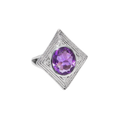 Sterling Silver Amethyst Ring SSR269