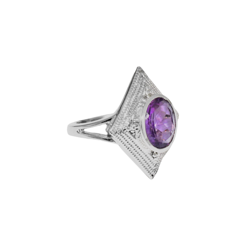 Sterling Silver Amethyst Ring SSR269