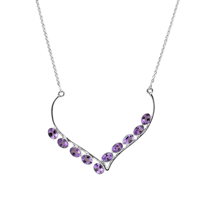 Sterling Silver Amethyst Necklace SSN9