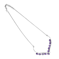 Sterling Silver Amethyst Necklace SSN9