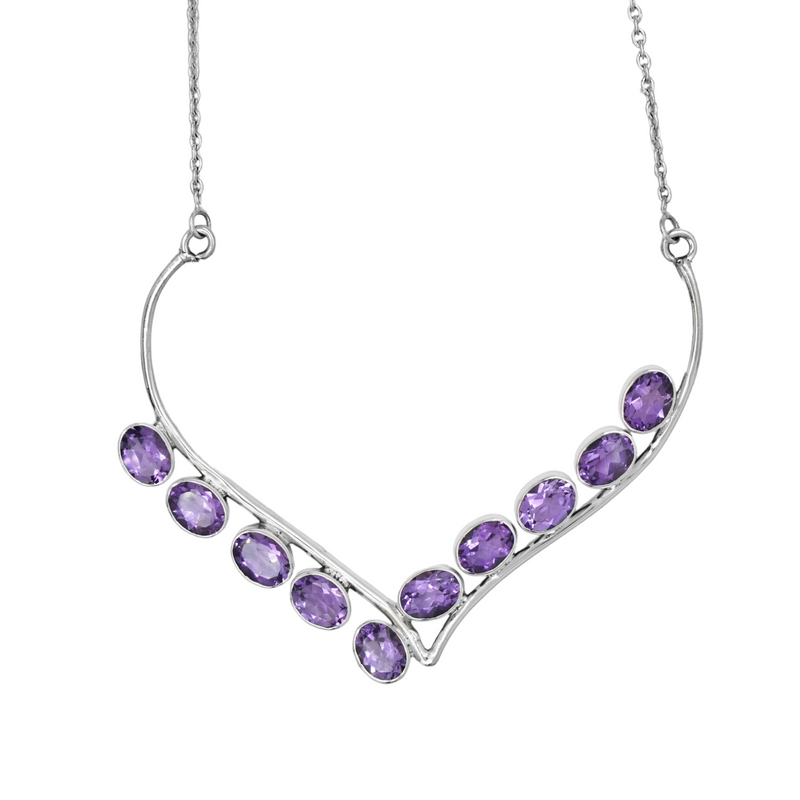 Sterling Silver Amethyst Necklace SSN9