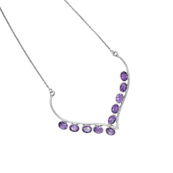 Sterling Silver Amethyst Necklace SSN9