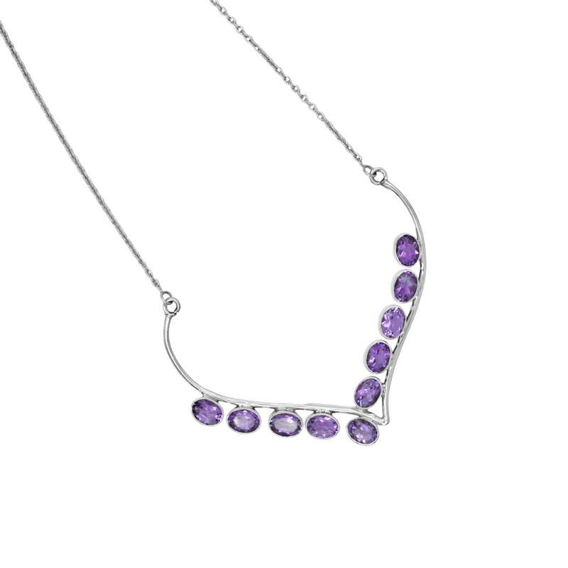 Sterling Silver Amethyst Necklace SSN9