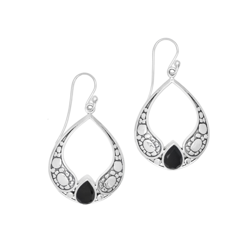 Sterling Silver Black Spinel Earrings SSER126