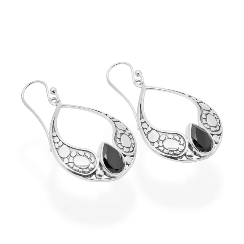 Sterling Silver Black Spinel Earrings SSER126