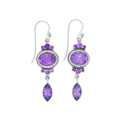 Sterling Silver Amethyst Earrings SSER16