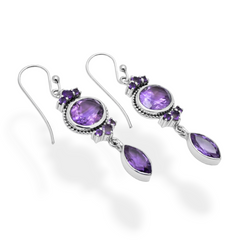 Sterling Silver Amethyst Earrings SSER16