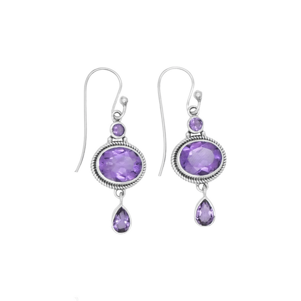 Sterling Silver Amethyst Earrings SSER121