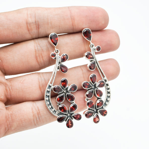 Sterling Silver Garnet Earrings SSER187