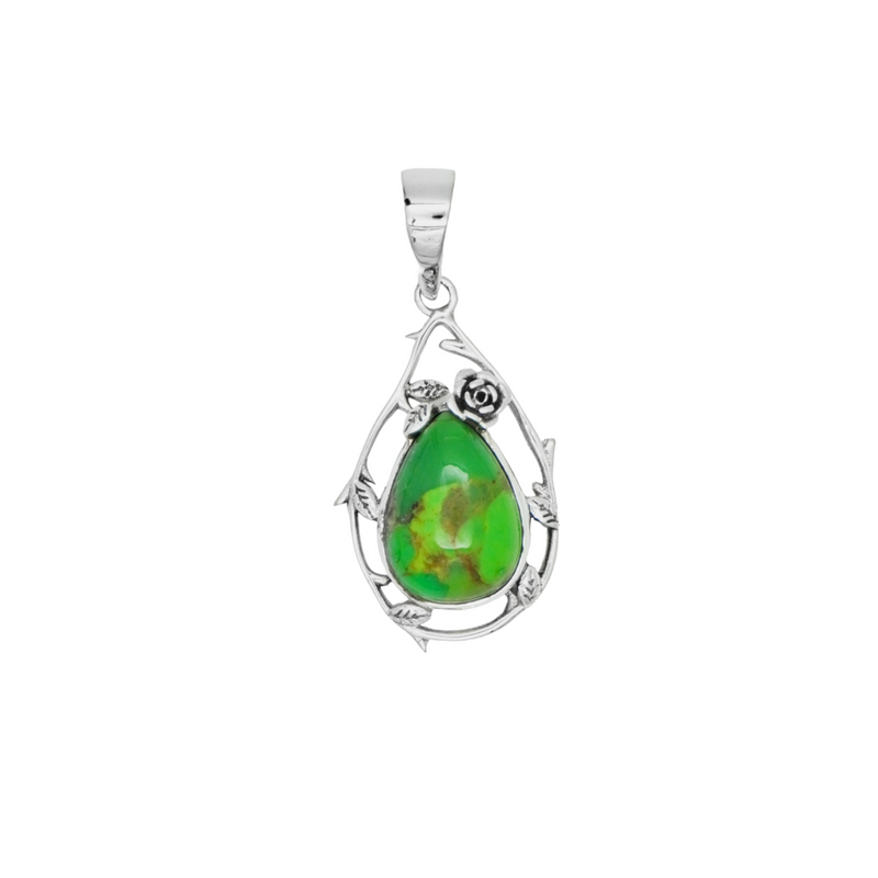 Sterling Silver Green Mohave Turquoise Pendant SSP11