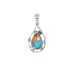 Sterling Silver Oyster Turquoise Pendant SSP11