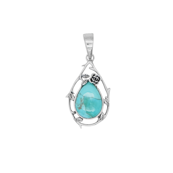 Sterling Silver Blue Mohave Turquoise Pendant SSP11