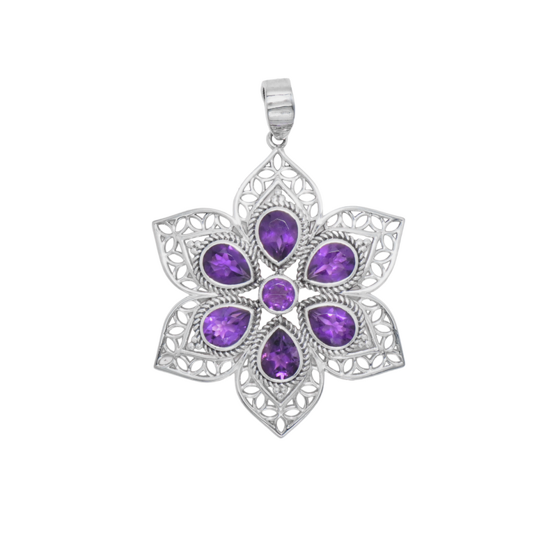 Sterling Silver Amethyst Pendant SSP1