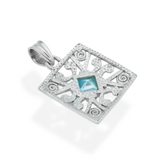 Sterling Silver Blue Topaz Pendant SSP173