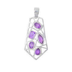 Sterling Silver Amethyst Pendant SSP186