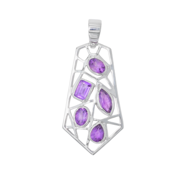 Sterling Silver Amethyst Pendant SSP186