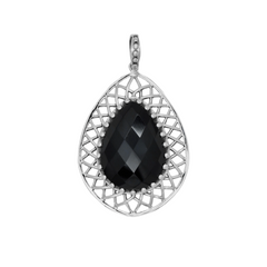 Sterling Silver Black Spinel Pendant SSP175