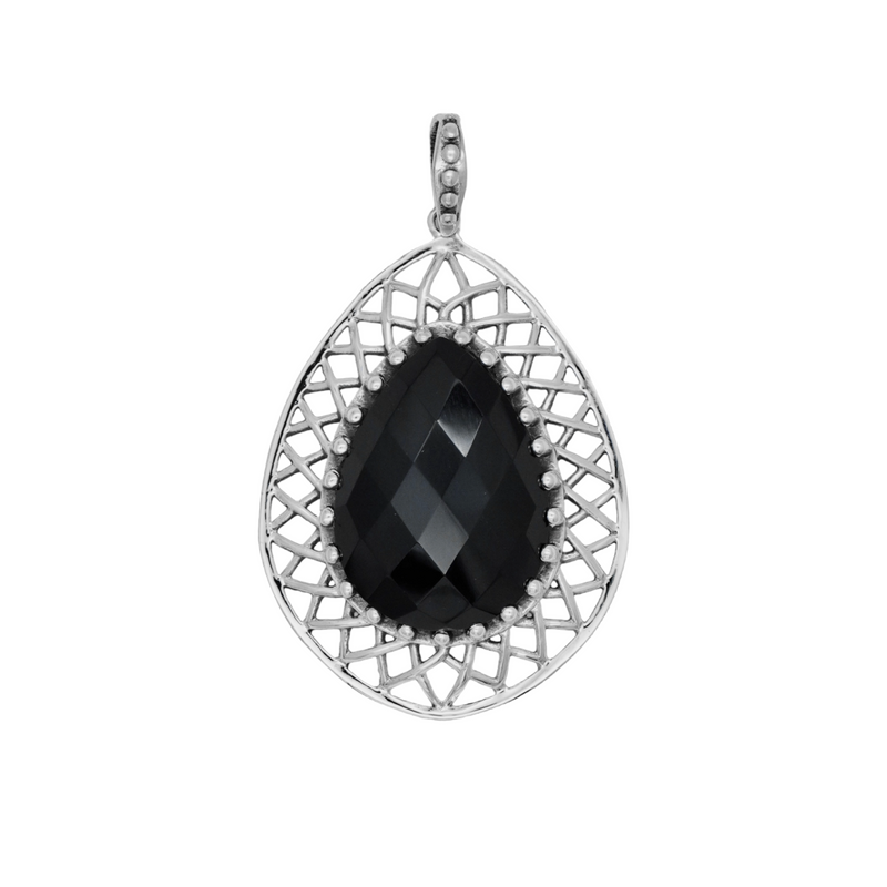 Sterling Silver Black Spinel Pendant SSP175