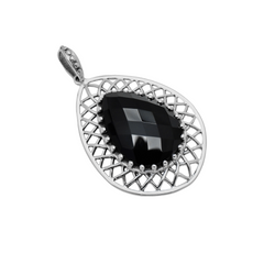 Sterling Silver Black Spinel Pendant SSP175