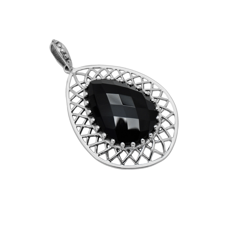 Sterling Silver Black Spinel Pendant SSP175