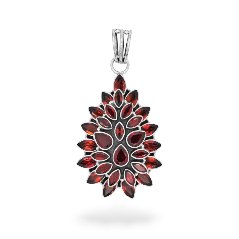 Sterling Silver Garnet Pendant SSP160