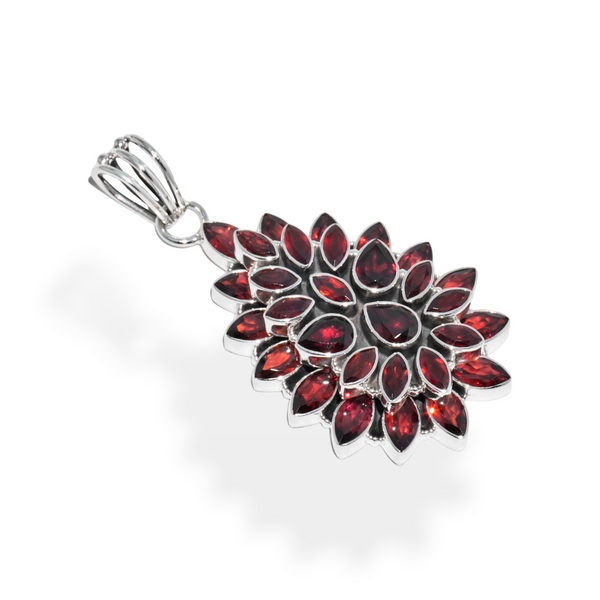Sterling Silver Garnet Pendant SSP160