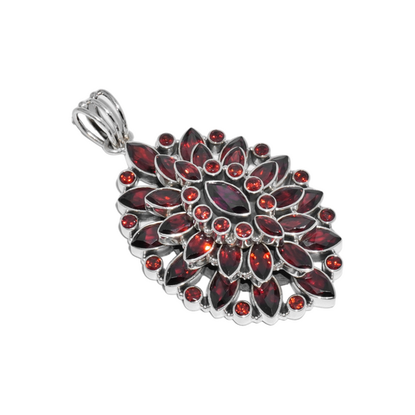 Sterling Silver Garnet Pendant SSP155