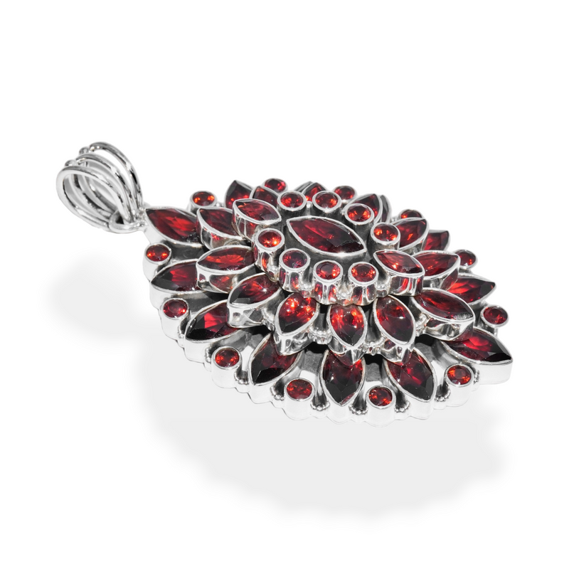 Sterling Silver Garnet Pendant SSP155
