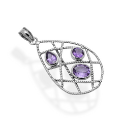 Sterling Silver Amethyst Pendant SSP183