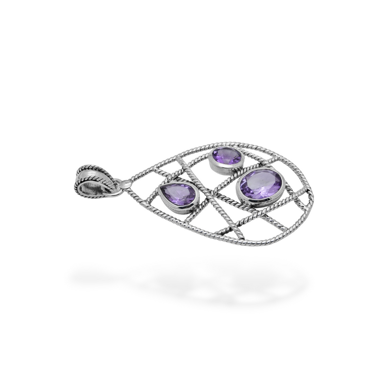 Sterling Silver Amethyst Pendant SSP183