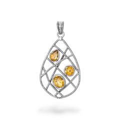 Sterling Silver Citrine Pendant SSP183